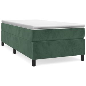 Boxspring met matras fluweel donkergroen 90x190 cm