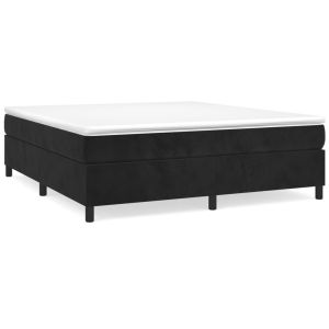 Boxspring met matras fluweel zwart 160x200 cm