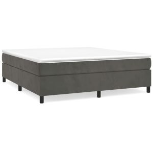 Boxspring met matras fluweel donkergrijs 180x200 cm
