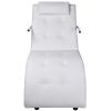 Chaise longue met kussen kunstleer wit