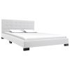 Bedframe kunstleer wit 140x200 cm