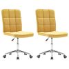 Eetkamerstoelen 2 st stof geel
