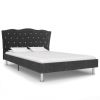 Bed met traagschuim matras stof donkergrijs 140x200 cm