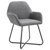 Eetkamerstoelen 4 st stof donkergrijs