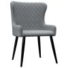Eetkamerstoelen 4 st stof lichtgrijs
