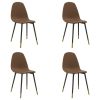 Eetkamerstoelen 4 st stof bruin