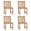 Tuinstoelen 4 st met kussens massief teakhout