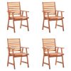 Tuinstoelen 4 st met kussens massief acaciahout