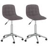 Eetkamerstoelen draaibaar 2 st stof taupe