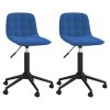 Eetkamerstoelen draaibaar 2 st fluweel blauw