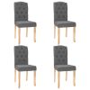 Eetkamerstoelen 4 st stof donkergrijs