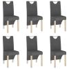 Eetkamerstoelen 6 st stof donkergrijs