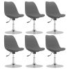 Eetkamerstoelen 6 st stof lichtgrijs
