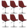 Eetkamerstoelen draaibaar 6 st stof wijnrood