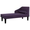 Chaise longue met bolster stof paars