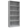 Boekenkast 80x24x175 cm bewerkt hout grijs sonoma eikenkleurig