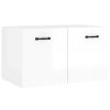 Wandkast 80x35x36,5 cm bewerkt hout hoogglans wit