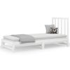 Slaapbank uitschuifbaar massief grenenhout wit 2x(90x200) cm