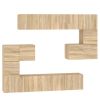 Tv-wandmeubel bewerkt hout sonoma eikenkleurig