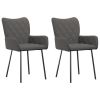 Eetkamerstoelen 2 st stof donkergrijs