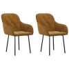 Eetkamerstoelen 2 st fluweel bruin