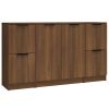Dressoirs 3 st bewerkt hout bruineikenkleurig