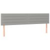 Hoofdborden 2 st 80x5x78/88 cm stof lichtgrijs