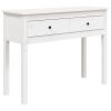 Wandtafel 100x35x75 cm massief grenenhout wit