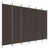 Kamerscherm met 6 panelen 300x200 cm stof bruin