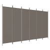 Kamerscherm met 6 panelen 300x220 cm stof antracietkleurig
