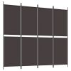 Kamerscherm met 4 panelen 200x180 cm stof bruin