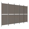 Kamerscherm met 5 panelen 250x180 cm antracietkleurig