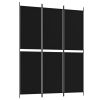 Kamerscherm met 3 panelen 150x200 cm stof zwart