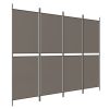 Kamerscherm met 4 panelen 200x220 cm stof antracietkleurig