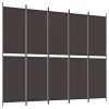 Kamerscherm met 6 panelen 300x220 cm stof bruin