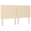 Hoofdborden 4 st 90x5x78/88 cm stof crèmekleurig