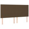 Hoofdborden 4 st 100x5x78/88 cm stof donkerbruin