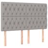 Hoofdborden 4 st 72x7x78/88 cm stof lichtgrijs