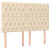 Hoofdborden 4 st 80x7x78/88 cm stof crèmekleurig