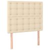 Hoofdborden 2 st 100x5x78/88 cm stof crèmekleurig