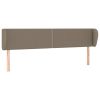 Hoofdbord met randen 163x23x78/88 cm stof taupe