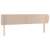 Hoofdbord met randen 163x23x78/88 cm kunstleer cappuccinokleur