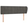 Hoofdbord met randen 147x23x78/88 cm fluweel donkergrijs
