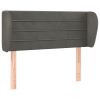 Hoofdbord met randen 103x23x78/88 cm fluweel donkergrijs