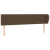 Hoofdbord met randen 183x23x78/88 cm stof donkerbruin