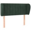 Hoofdbord met randen 93x23x78/88 cm fluweel donkergroen