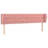 Hoofdbord met randen 203x23x78/88 cm fluweel roze