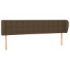 Hoofdbord met randen 163x23x78/88 cm stof donkerbruin