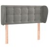 Hoofdbord met randen 103x23x78/88 cm fluweel lichtgrijs