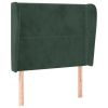 Hoofdbord met randen 103x23x118/128 cm fluweel donkergroen
